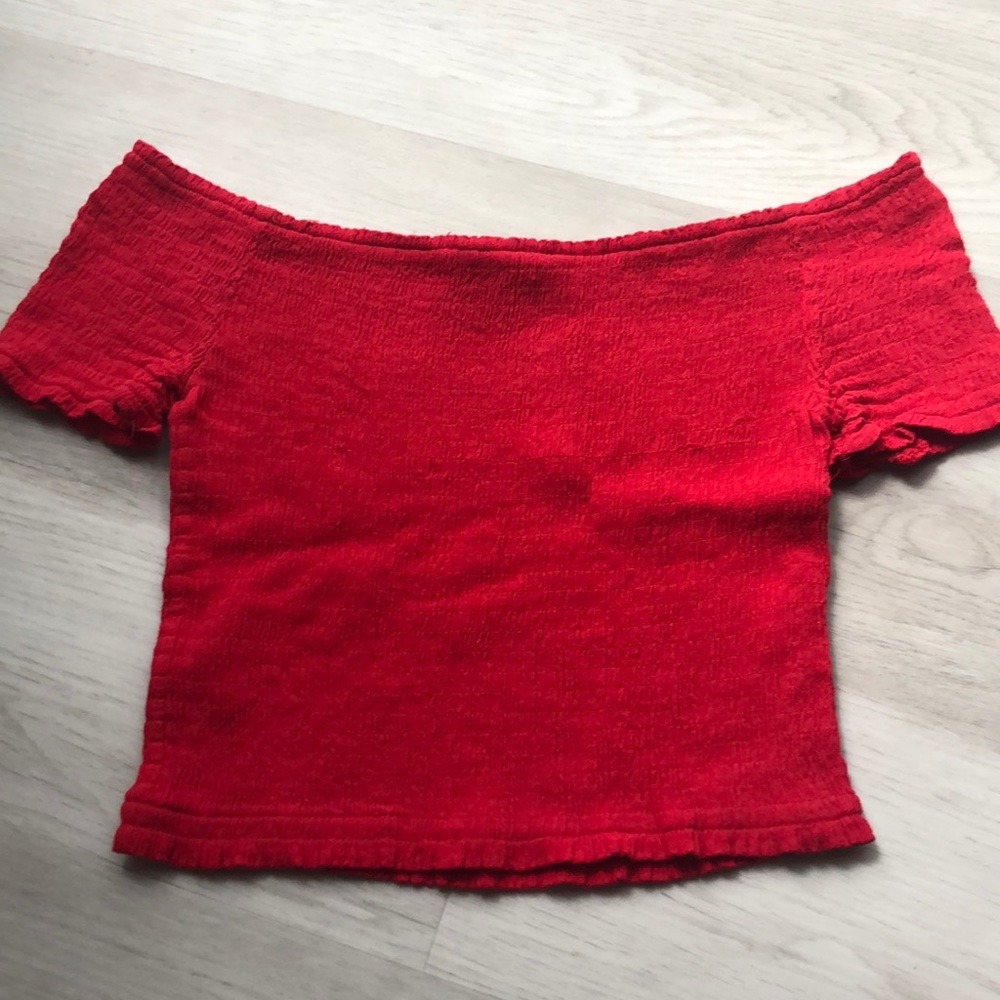 forever 21 off the shoulder smocked top